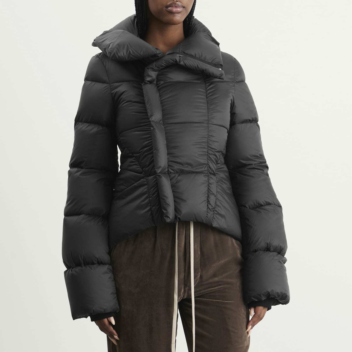 Rick Owens Women's Naska Duvet High Neck Padded Jacket in Black