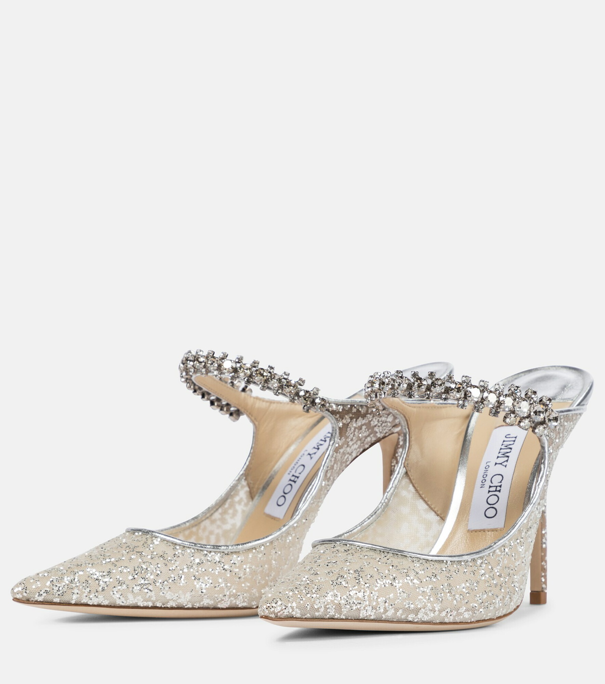 Jimmy Choo - Bing 100 glitter tulle mules Jimmy Choo
