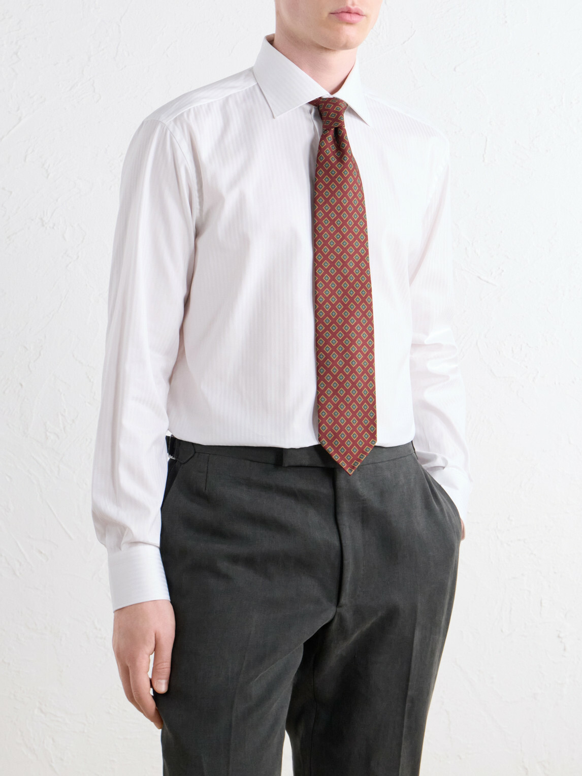 Brioni - William Striped Cotton-Twill Shirt - White