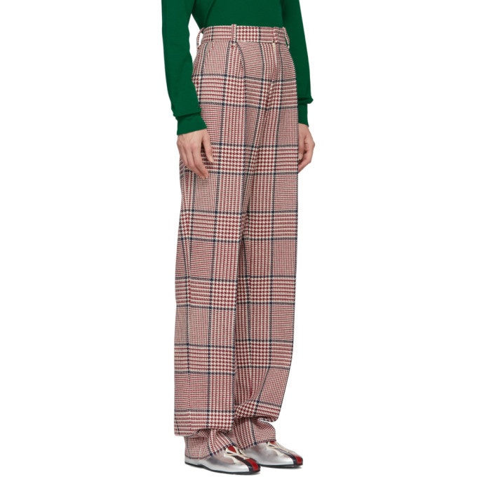 Womens Cropped Trousers Gucci Tartan Cropped Wool Trousers  Womens cropped  trousers High waisted cropped pants Red plaid pants