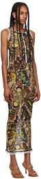 Jean Paul Gaultier Yellow & Beige 'The Butterfly' Maxi Dress