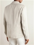 Canali - Camp-Collar Linen and Silk-Blend Jacket - Neutrals