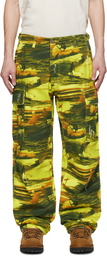 ERL Green Embroidered Cargo Pants