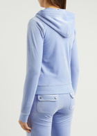Juicy Couture Robertson Hooded Velour Sweatshirt Mid Blu
