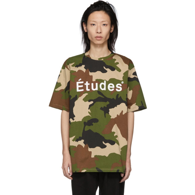 Photo: Etudes Green and Brown Camo Wonder T-Shirt