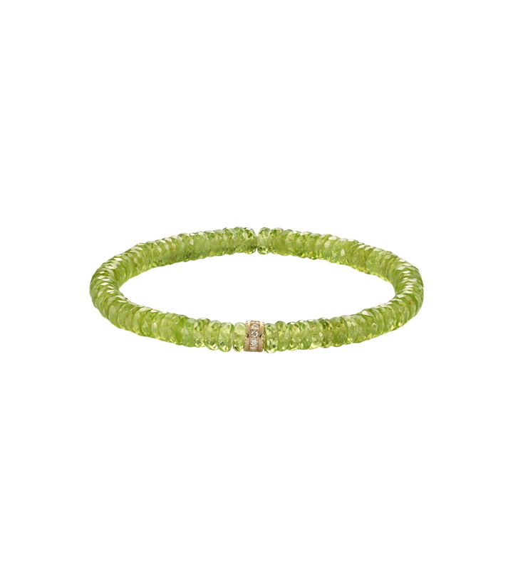 Photo: Sydney Evan 14kt gold beaded bracelet with peridot and diamonds