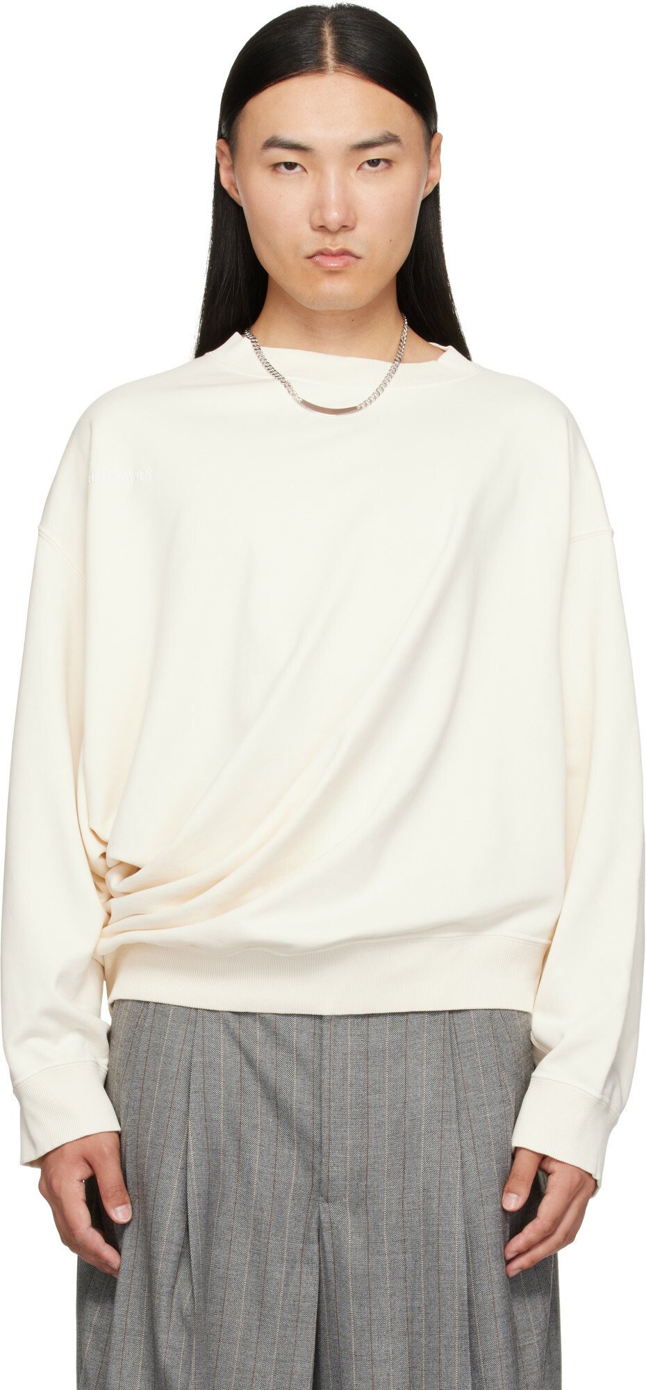 Hed Mayner Off-White Asymmetric Sweatshirt