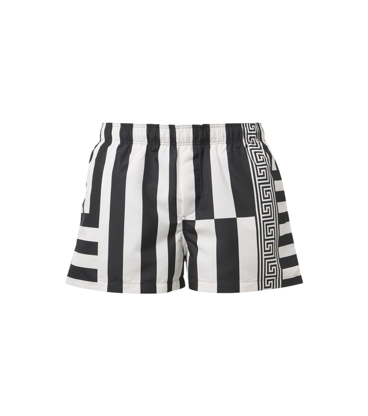 Photo: Versace Striped swim trunks