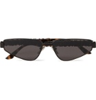 Balenciaga - Rectangle-Frame Logo-Detailed Metal and Acetate Sunglasses - Black