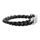 Alexander McQueen Black and Silver Identity Chain Bracelet