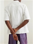 Officine Générale - Eren Camp-Collar Embroidered Cotton-Voile Shirt - White