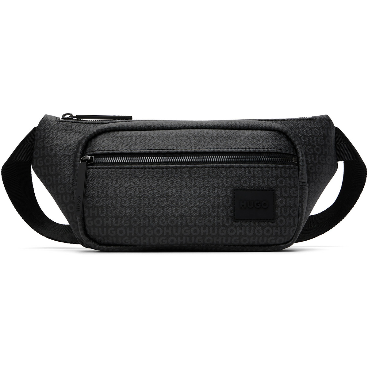 Hugo Gray Grained Faux-Leather Belt Bag