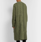 AMIRI - Distressed Wool and Cashmere-Blend Cardigan - Green
