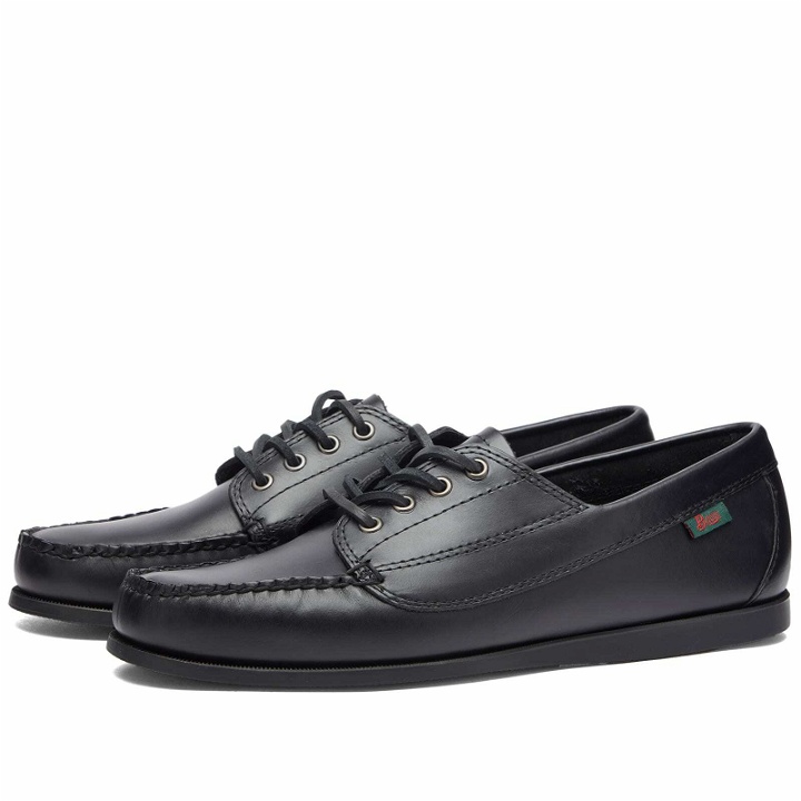 Photo: Bass Weejuns Men's Camp Moc Jackman Pull Up in Black Leather Mono
