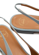 Atp Atelier Plesio Leather Slingback Flats Light Grey