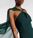 Roland Mouret Caped satin crêpe gown