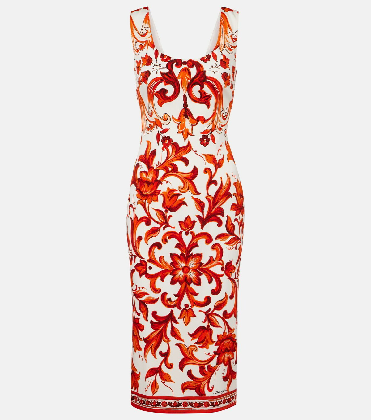 Dolce&Gabbana Majolica silk-blend charmeuse midi dress