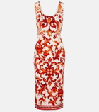 Dolce&Gabbana Majolica silk-blend charmeuse midi dress