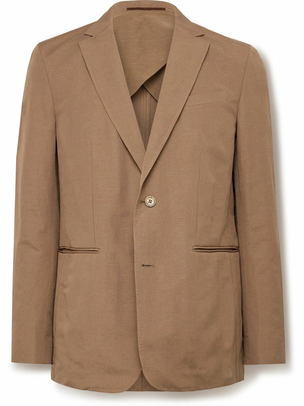 Photo: Orlebar Brown - Garret Slim-Fit Unstructured Linen and Cotton-Blend Suit Jacket - Brown