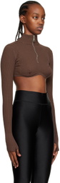 ANDREĀDAMO Brown Spiral Turtleneck