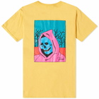 Tired Skateboards Men's Creepy Skull T-Shirt in Yellow