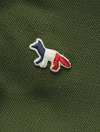 MAISON KITSUNÉ - Logo-Appliquéd Cotton-Piqué Polo Shirt - Green - XS