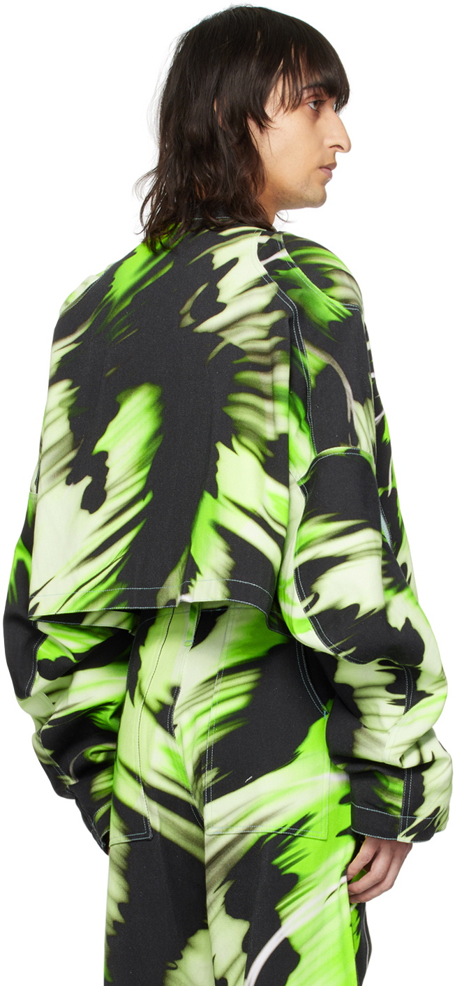 Gerrit Jacob Green Printed Denim Jacket