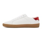 Saint Laurent White and Red Signa Sneakers