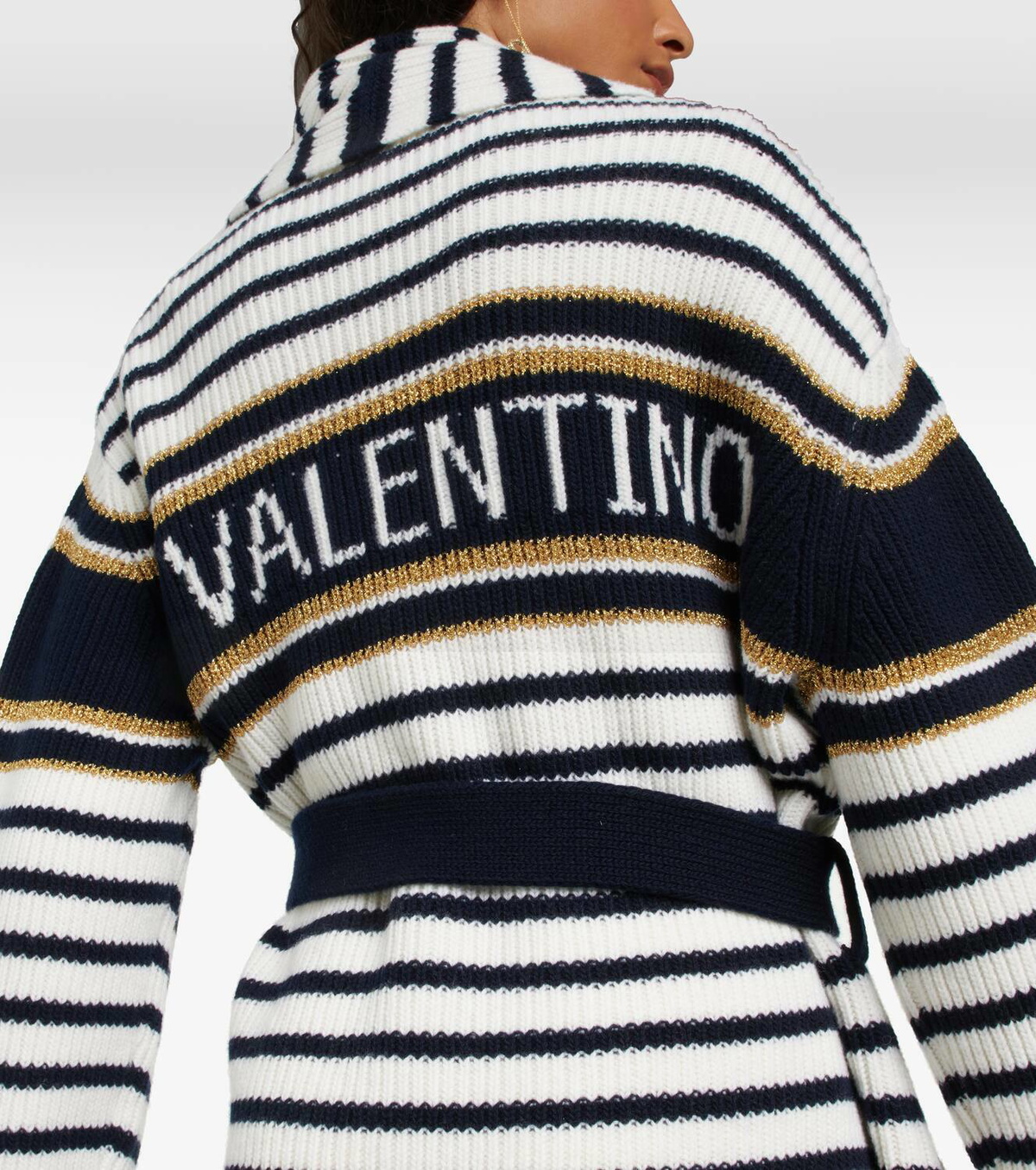 VALENTINO 26S KNIT CARDIGAN WITH FUR COLLAR STYLE 78 main image 1
