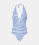 Heidi Klein Cape Cod printed halterneck swimsuit