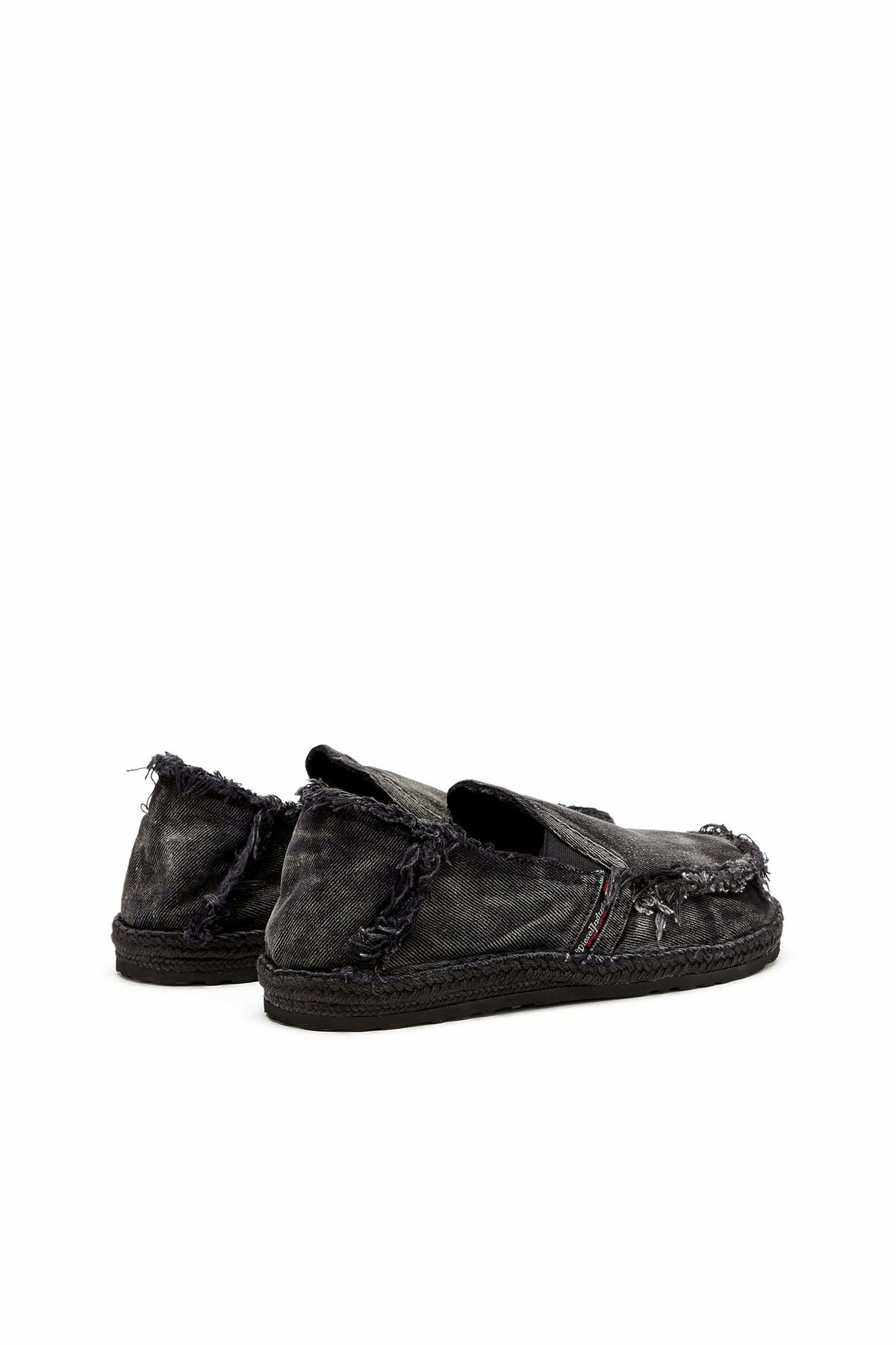 Diesel D-Lukas - Espadrilles in frayed denim - Moccasins and Mules Mens in Black
