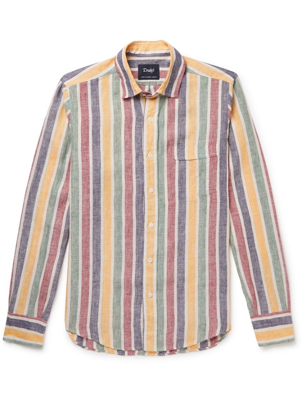 Photo: Drake's - Slim-Fit Striped Linen Shirt - Multi