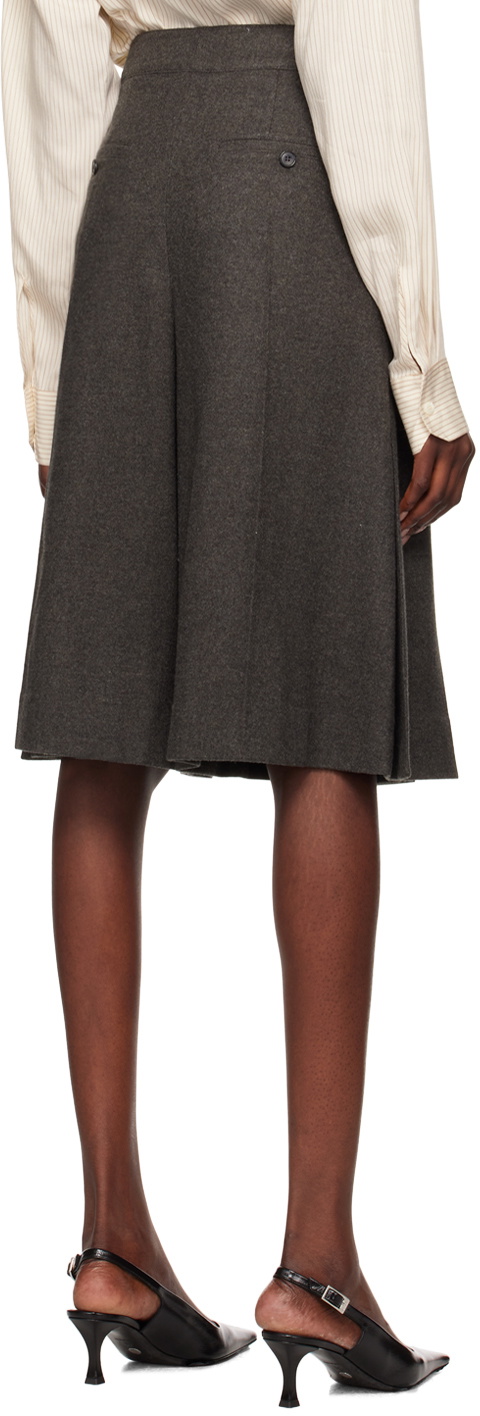 Recto Gray Inverted Box Pleat Shorts