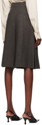 Recto Gray Inverted Box Pleat Shorts