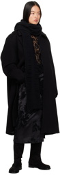 Youth Black Tassel Long Muffler Scarf