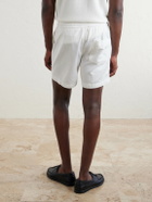 Mr P. - Straight-Leg Cotton Drawstring Shorts - White
