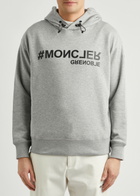 Moncler Grenoble Logo Hooded Cotton Sweatshirt Grey