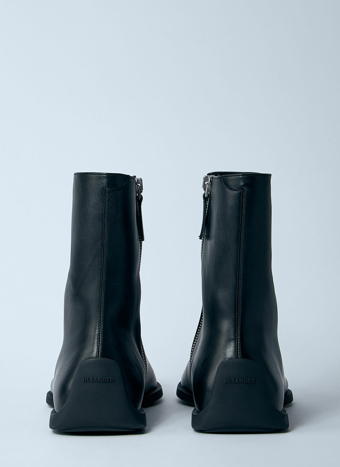 Jil Sander Leather Zip-Up Ankle Boot