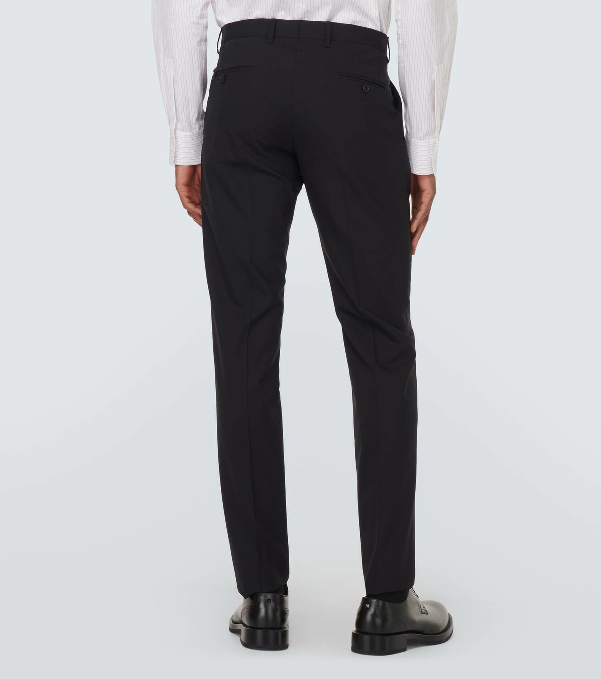 DOLCE & GABBANA Size 42 Black Burgundy Wool Blend 3 Piece Suit