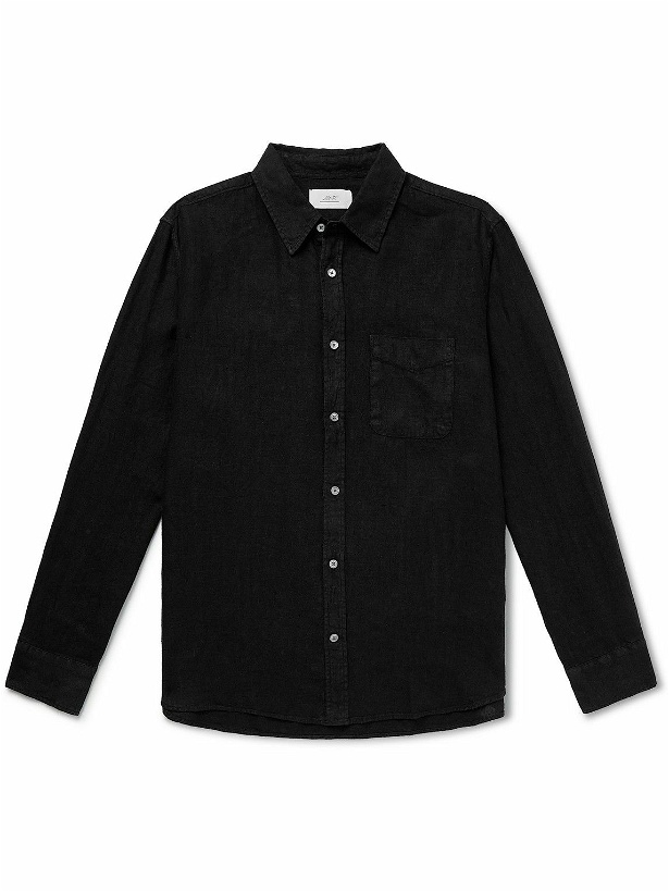 Photo: Mr P. - Garment-Dyed Linen Shirt - Black