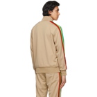 Palm Angels Beige Striped Classic Track Jacket