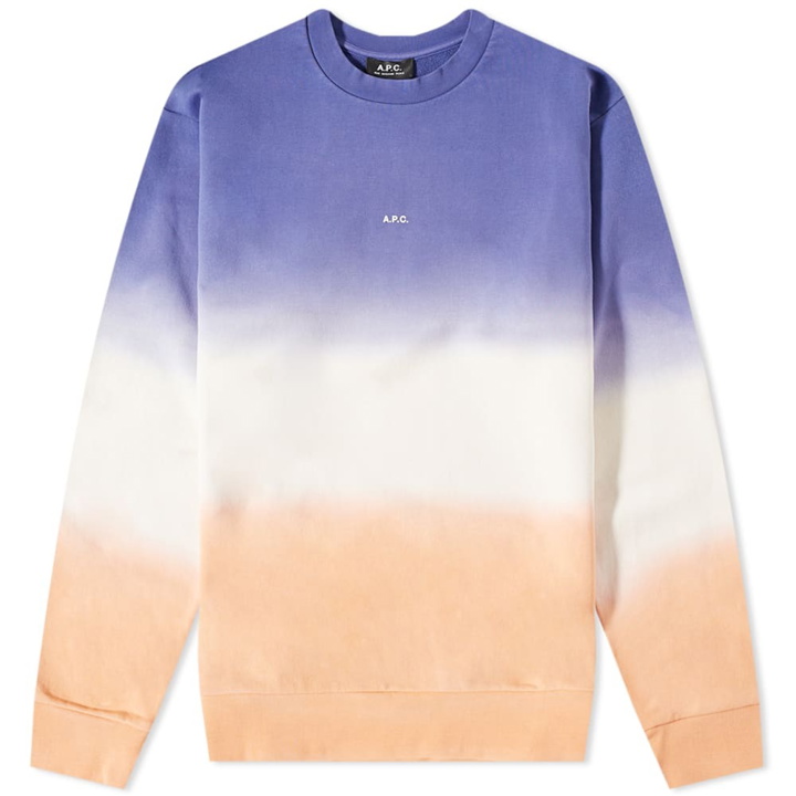 Photo: A.P.C. Men's Chris Dip Dye Crew Sweat in Peach