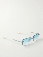 DITA - Trysim.75 Square-Frame Gold and Silver-Tone Titanium Sunglasses