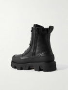 Moncler - Peak Path Leather Lace-Up Boots - Black