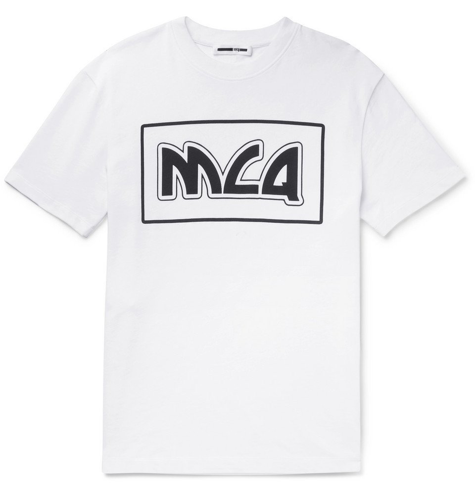 Alexander McQueen Men's Logo Printed Cotton Jersey T-Shirt