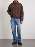 Cherry Los Angeles - Pit Crew Logo-Embroidered Padded Nylon Jacket - Brown