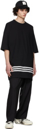 Y-3 Black Oversized Stripes T-Shirt