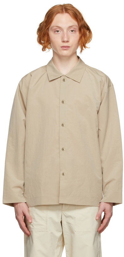 Photo: Homme Plissé Issey Miyake Beige Taffeta Packable Shirt