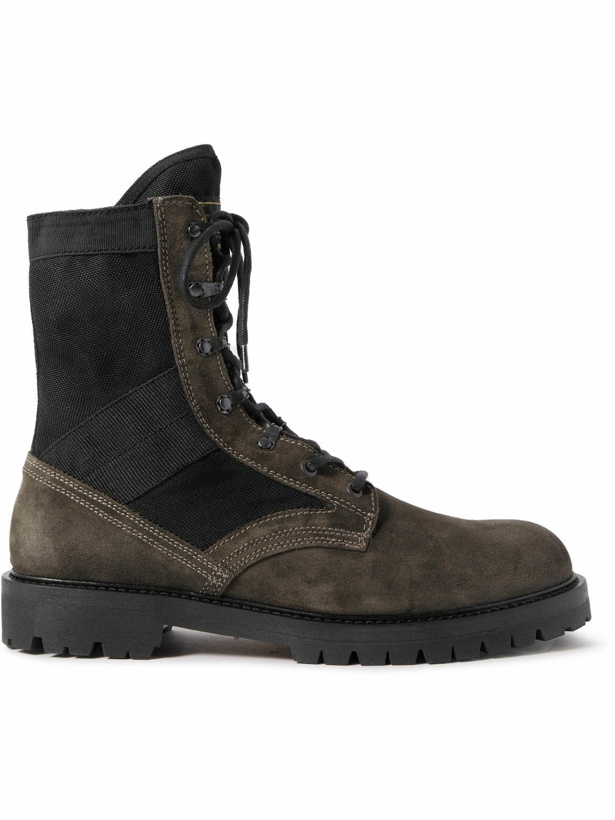 Photo: Belstaff - Trooper Suede and Canvas Boots - Gray