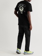 Stussy - Surf Skate Skull Printed Cotton-Jersey T-Shirt - Black